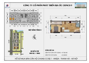 căn hộ 1 ngủ 48m2 cc thanh hà, chỉ cần có trước 1,3 tỷ