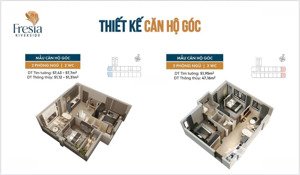 giỏ hàng độc quyền cđt dự án fresia riverside, căn 2 phòng ngủ chỉ từ 1 tỷ 7x view sông trực diện.
