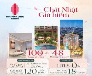 happy one sora 2pn 2wc 69m2. giá f0 giai đoạn 1. trực tiếp cdt, chiết khấu 12,5% chỉ 550 triệu