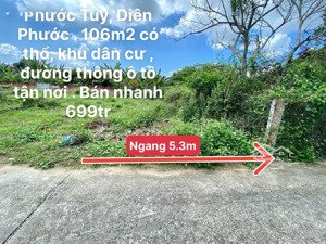 bán đất 106.6 m2 thổ cư ngang 5,3m giá 700 triệu diên phước, diên khánh
