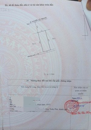 mặt tiền nguyễn lộ trạch. 136m2 ngang 7.3m. gần chợ cống mới.
