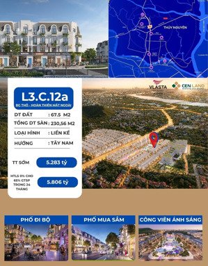 sở hữu ngay căn hộ liền kề vlasta thuỷ nguyên- hải phòng | 67,5m2- 5,283m2 | liên hệ : 