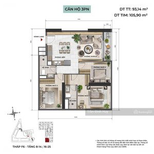 ( căn 3 pn - view nội khu ) f6-ch 10. giá dự kiến 15.9 tỷ.