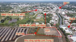 bán miếng đất 658m2 thổ cư. giá 1tỷ530 mt view kênh thoáng mát tại phường an tịnh thị xã trảng bàng
