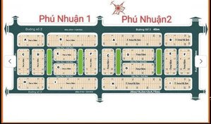 bán đất lô góc dự án phú nhuận 1, 7.5mx18.5m giá 206 triệu/m2, sổ riêng công chứng ngay