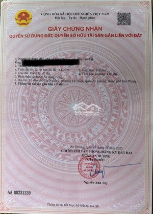 bán 200m2 đất tại lê thiện, an dương, hải phòng