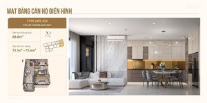bán căn hộ coteccons- 2 phòng ngủ 73m2, giá 3,4 tỷ - hướng đông nam view sông sài gòn,