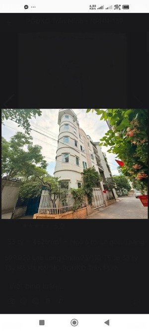 lô góc ngõ 699lạc long quân- diệntích 72/110m2 x 5 tầng- thang máy-mặt tiền 16m- chào 33 tỷ -tây hồ