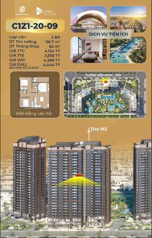 bán căn hộ 2pn toà n3 mas trinity. giá chỉ 3.8 tỷ. view thoáng vĩnh viễn. lh 