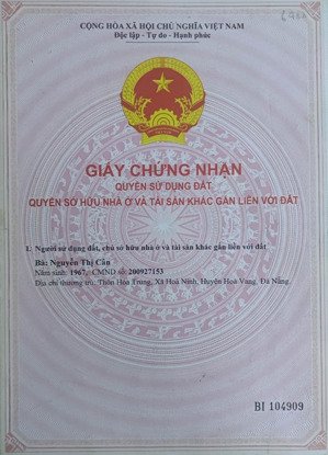 bán đất thổ cư chính chủ 150m2 xã hòa phong huyện hòa vang gần quốc lộ 14g