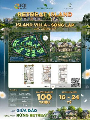 biệt thự đảo retreat isaland ecopark miền nam, sở hữu biệt thự chỉ với 4 tỷ tương đương 25%