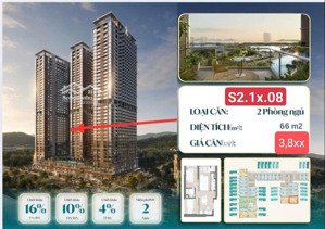 cực hiếm - căn 2 phòng ngủ mã s2.1x.08 skym hạ long giá 3 tỷ 8 ( full giá) view trực diện biển