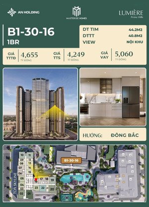 căn hộ đáng sống nhất tại lumière prime hills | căn
1pn - 40,8m2| tại đông anh 