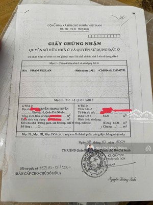 cực hiếm! bán nhà 4t- hdt: 50tr - dt: 82m2= 5 x 15 (nở hậu 5.5m) nguyễn trọng tuyển pn chỉ 17.9 tỷ