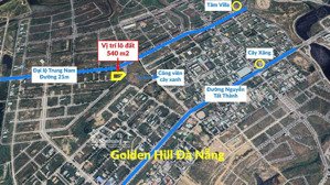 sở hữu lô đất góc rộng 540m2 tại kđt golden hill đà nẵng, chỉ 22.7tr/m2