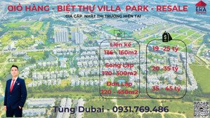 giỏ hàng villa park nhiều căn đẹp giá 19 tỷ full nội thất