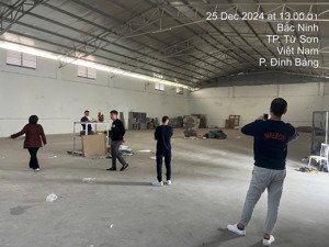 cho thuê kho xưởng 804m2 cụm công nghiệp gần cầu phù chẩn, đình bảng, từ sơn