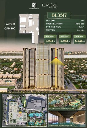 cơ hội sở hữu căn hộ view công viên đẳng cấp tại lumière prime hills