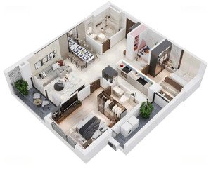 căn hộ đa năng 2pn+1 tầng đẹp, diện tích 89m2, hướng tây nam. lh nhận ưu đãi lớn: mr đức