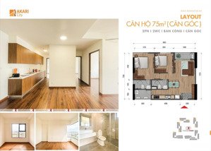 cho thuê căn hộ 75m2 góc 2pn 2wc, view ngắm pháo hoa sài gòn, giá 10,5 triệu tại akari city