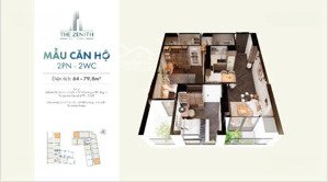 bán căn hộ 2 ngủ 2 vệ sinh diện tích 66,2m2 tại the zenith hải phòng