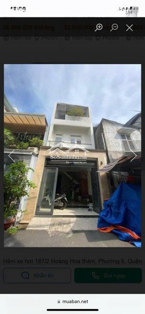 cho thuê nhà hoàng hoa thám, phường 5, bình thạnh nhà 2 lầu, 3 phòng ngủ lh 