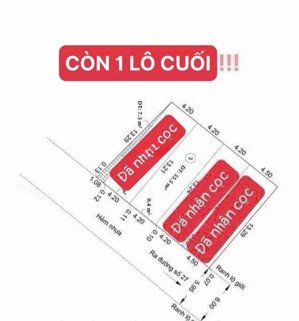 còn 1 lô cuối cực hiếm khu bên sông đường số 27 phường hiệp bình chánh, hẻm xe hơi 6m