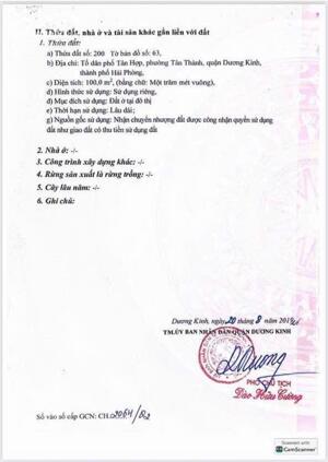 Bán đất Tân Thành - Dương Kinh - Hải Phòng