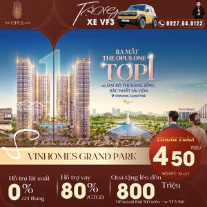 thanh toán 10% ngưng đến lúc nhận nhà chỉ có tại the opus one lh: 