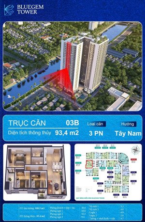 suất đặc biệt căn hộ 94m² 3pn tại bluegem tower thanh trì | sở hữu lâu dài | gần đh bách khoa