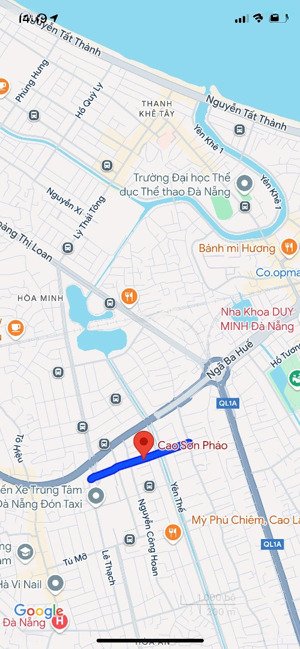 bán đất góc 2 mặt tiền đường cao sơn pháo, cạnh chợ hòa an. dt 104m2 giá 7.5 tỷ