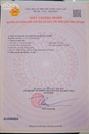 Bán đất Tân Trào - Kiến Thụy - Hải Phòng