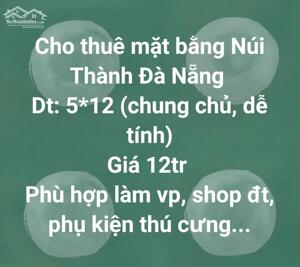 Cho thuê mặt bằng Núi Thành hải châu đà nẵng