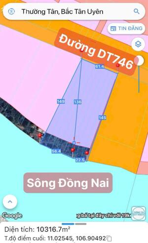 Bán hơn 1 hecta đất trước Đường nhựa Thổ cư sau giáp Sông cực đẹp