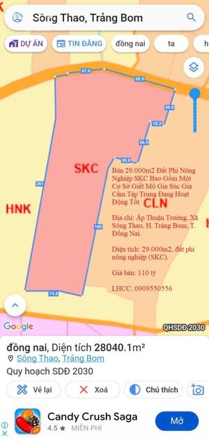 Bán 29000m2 Đất Phi Nông Nghiệp SKC Bao Gồm Một Cơ Sở Giết Mổ Gia Súc Gia Cầm Tập Trung Đang Hoạt Động Tốt