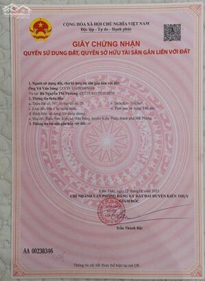 Bán đất Hữu Bằng - Kiến Thụy - Hải Phòng