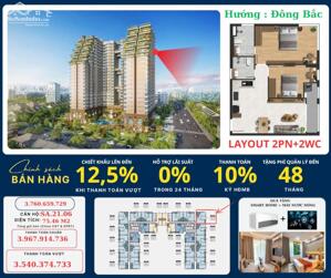Bán căn góc SB21.06 hướng Đông Bắc dự án Happy One Sora , trục đường Phạm Văn Đồng, 2PN giá 3,9 tỷ