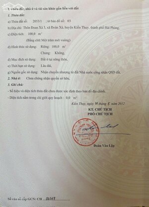 Bán đất Đoàn Xá - Kiến Thụy - Hải Phòng