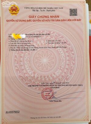 Bán đất Tân Phong - Kiến Thụy - Hải Phòng