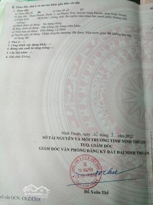 bán đất hnk chính chủ tại phước thiện 3, xã phước sơn, huyện ninh phước