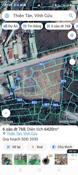 Bán 6500m mặt tiền DT 768 gần ngã 3 Phát Triển, Thiện Tân