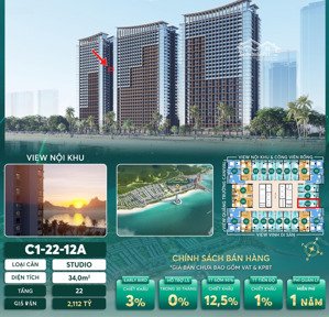 bán căn stu view biển tại sun centro town giá 1,7x tỷ 34m2 1pn ngay mặt biển bãi cháy