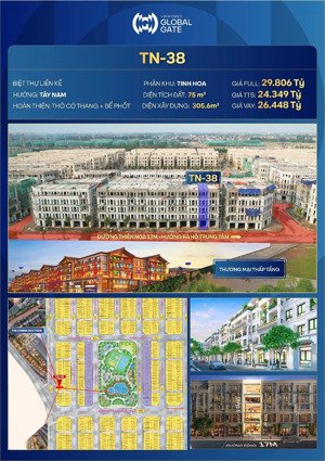 quỹ biệt thự ký mới chủ đầu tư - liền kề rẻ nhất ký mới chủ đầu tư 75m2 nhỉnh 24 tỷ vinhomes cổ loa