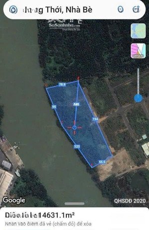 bán đất 14.631m²(218x79m) long thới, nhà bè, 4 mặt tiền đường & sông, giá chỉ 90 tỷ