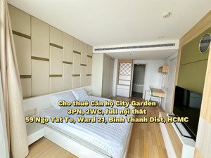 cho thuê căn hộ city garden ở bình thạnh 140m2, 3pn, view landmark, full nội thất