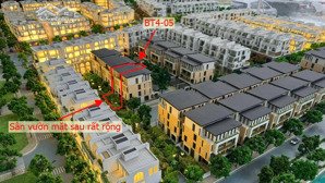 bán căn bt sân vườn áp góc 2 mặt tiền bt4-05 diện tích 160m2, hướng bắc tại vaquarius văn giang