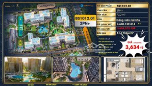 mới ra lò vinhomes quận 9 căn 2pn+1, 70,2m2 siêu rẻ 3,634 tỷ. chỉnh sang 3pn2wc dễ dành