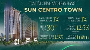 sun centro town: 10 suất ngoại giao ck 16.5% an cư, nghỉ dưỡng & khai thác dịch vụ