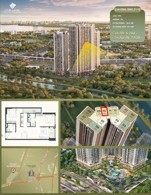 sm2.2110 căn 2pn tầng cao, trục đẹp view thoáng tuyệt đối