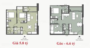 duy nhất căn góc 2pn 62m2 view sông hồng, giá rẻ, chiết khấu 18%, vay 70% lãi suất 0% trong 3 năm
